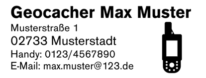 Geocachingstempel Motiv GPS-Gerät GRÜN BLAU